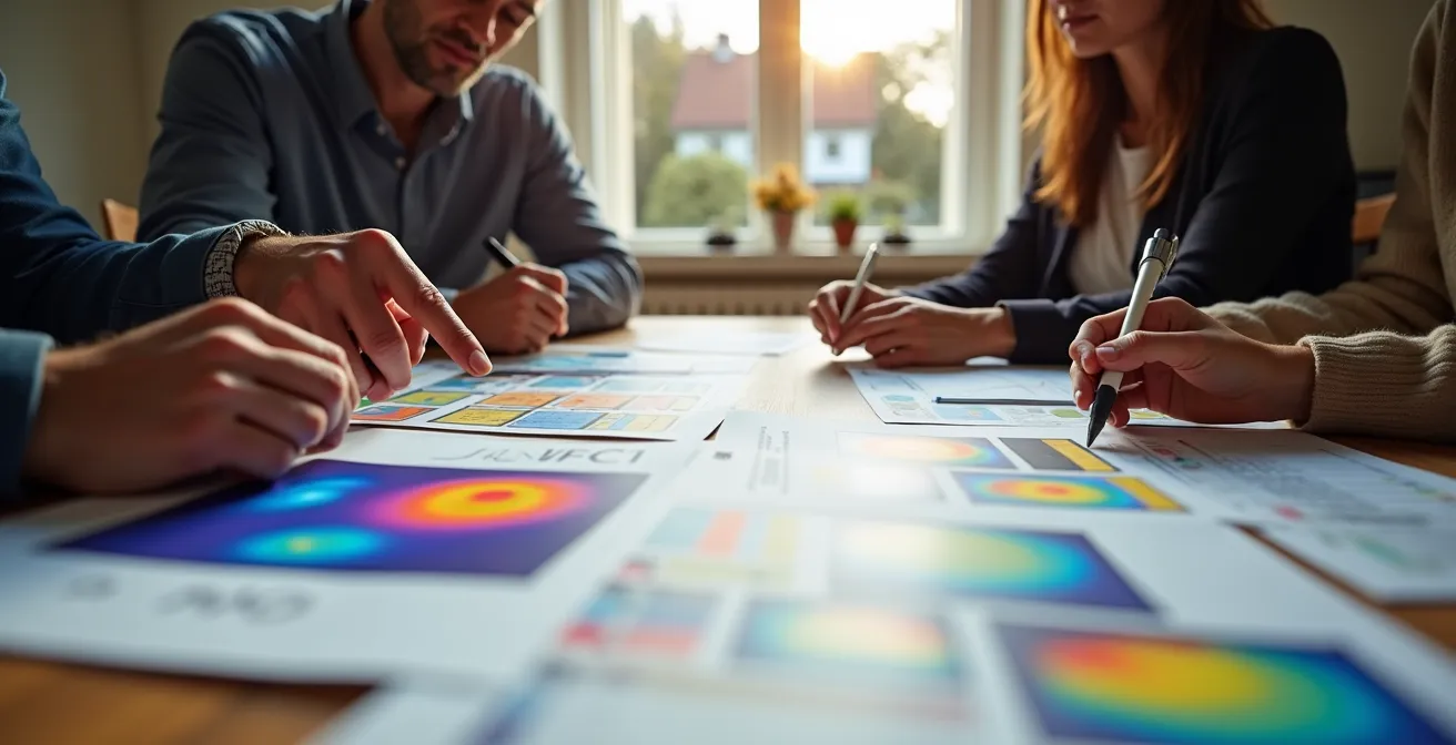 Conseiller Mon Accompagnateur Rénov' présentant un plan de rénovation à des propriétaires