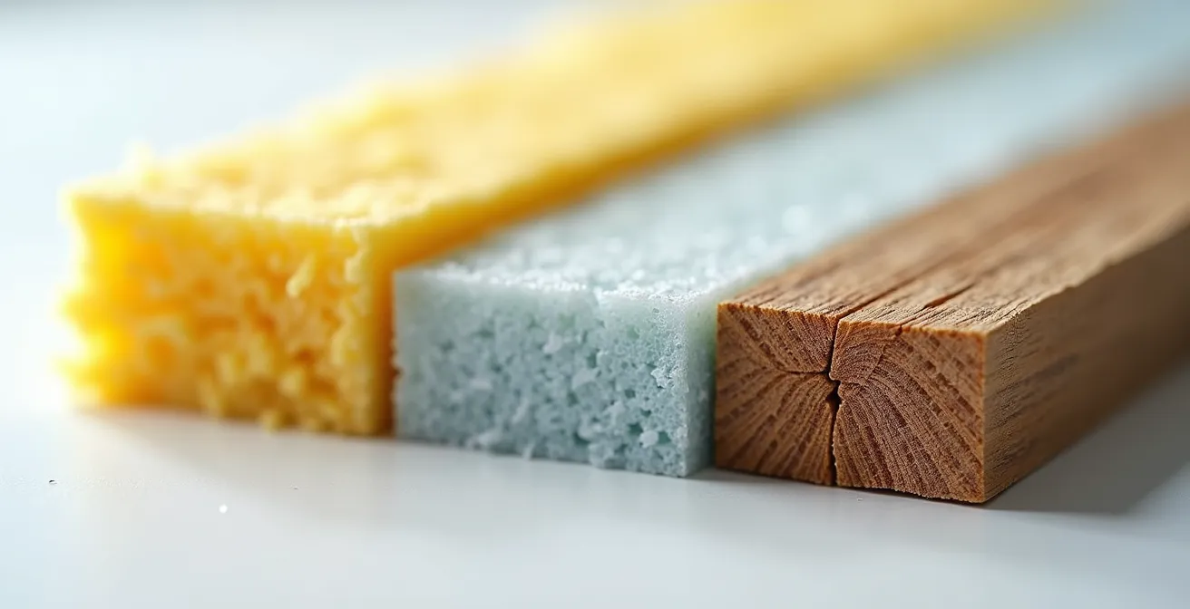 Comparaison visuelle des différentes épaisseurs d'isolants pour une ITI