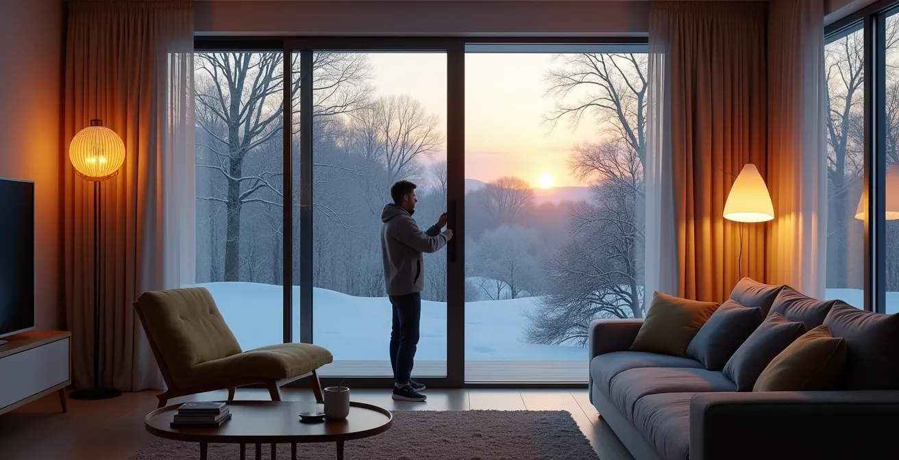 Gros plan sur le réglage d'un galet de fermeture de fenêtre