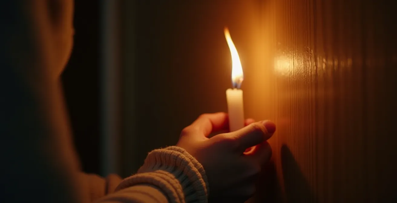 Détection d'un courant d'air sous une porte d'entrée avec la méthode de la bougie